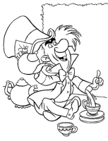 A coloring page of alice in wonderland